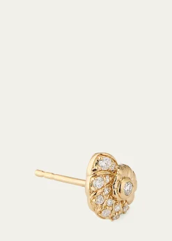 Sydney Evan14k Yellow Gold Nautilus Shell Stud Earrings With Diamonds