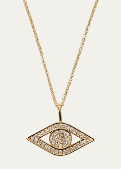 Sydney Evan14k Yellow Gold Small Diamond Evil Eye Necklace