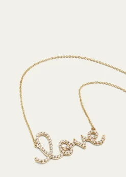 Sydney EvanLarge 14k Yellow Gold & Diamond Love Necklace