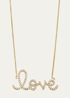 Sydney EvanLarge 14k Yellow Gold & Diamond Love Necklace