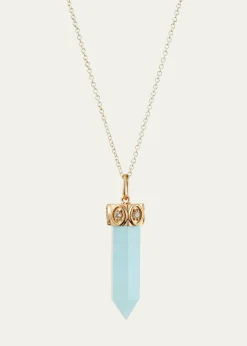 Sydney EvanLong Aquamarine Crystal Pendant Necklace