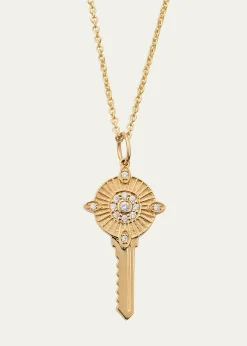 Sydney EvanProtection Key Charm on Cable Chain Necklace