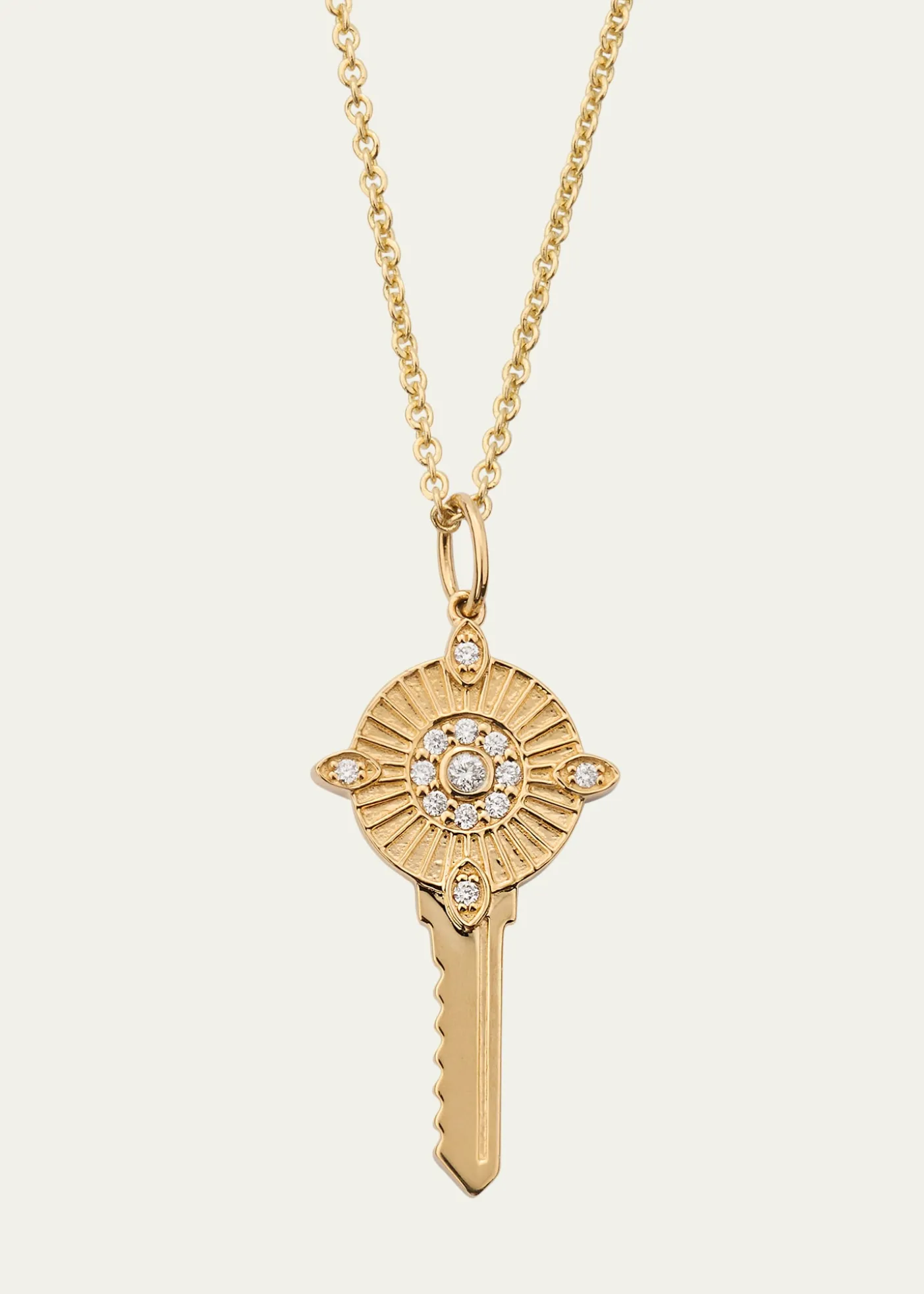 Sydney EvanProtection Key Charm on Cable Chain Necklace
