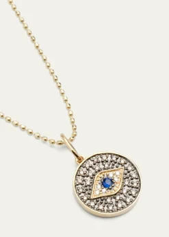 Sydney EvanSmall Diamond Evil Eye Medallion Necklace