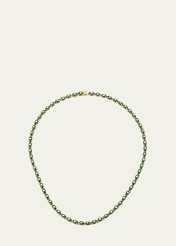 Sydney EvanTiny Carved Malachite Evil Eye Necklace with Diamonds