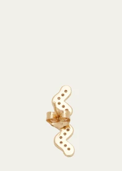Sydney EvanWavy Bar Ear Climber with Diamonds, Single
