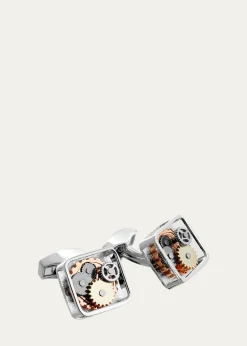 TateossianGunmetal Gear Cuff Links, Brass