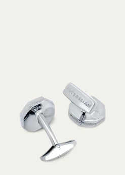 TateossianMen's Mother-Of-Pearl London Eye Cufflinks with Diamonds