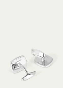 TateossianMen's Silver Amaroo Turquoise Cabochon Cufflinks