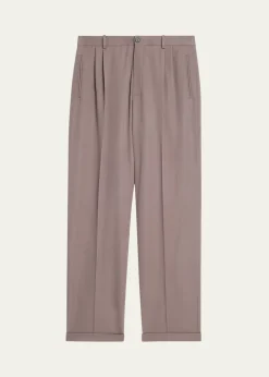 THE ROWMen's Tosca Straight-Leg Wool-Silk Pants