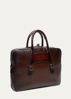 THIS ITEM IS NOT AVAILABLE.SantoniMen's Embossed Leather Computer Briefcase