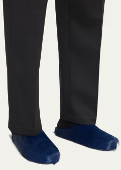THIS ITEM IS NOT AVAILABLE.MarniMen's Fussbett Calf Hair Sabot Mules