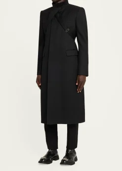 THIS ITEM IS NOT AVAILABLE.McQueenMen's Wool Stripe Collar-Tie Overcoat