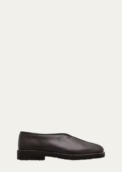 THIS ITEM IS NOT AVAILABLE.LEMAIREMen's Piped Crepe Leather Slippers