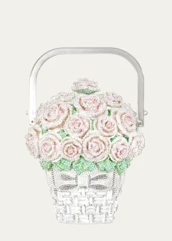 THIS ITEM IS NOT AVAILABLE.Judith Leiber CoutureBasket of Roses Blush Bouquet Top-Handle Bag