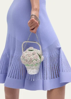 THIS ITEM IS NOT AVAILABLE.Judith Leiber CoutureBasket of Roses Blush Bouquet Top-Handle Bag