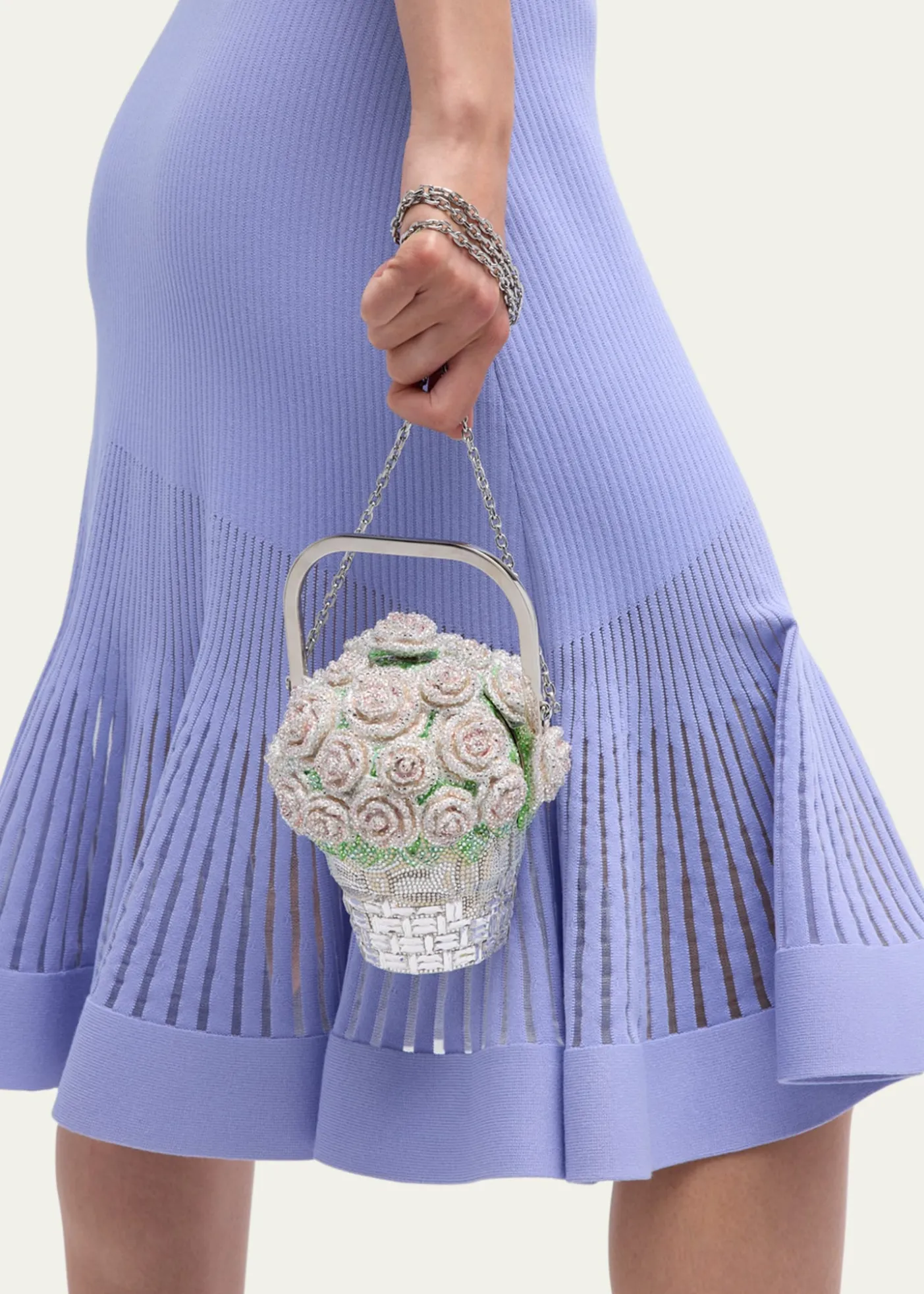 THIS ITEM IS NOT AVAILABLE.Judith Leiber CoutureBasket of Roses Blush Bouquet Top-Handle Bag