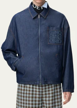 THIS ITEM IS NOT AVAILABLE.LoeweMen's Denim Zip-Front Jacket