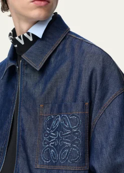 THIS ITEM IS NOT AVAILABLE.LoeweMen's Denim Zip-Front Jacket