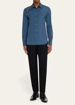 THIS ITEM IS NOT AVAILABLE.McQueenMen's Logo-Tape Harness Dress Shirt