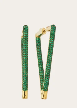 THIS ITEM IS NOT AVAILABLE.Nickho ReyBermuda Hoop Earrings with Crystals, Green
