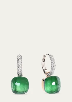 THIS ITEM IS NOT AVAILABLE.PomellatoNudo Classic Earrings with Prasiolite and Green Agate
