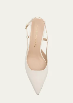 THIS ITEM IS NOT AVAILABLE.Stuart WeitzmanVinnie Leather Kitten Slingback Pumps