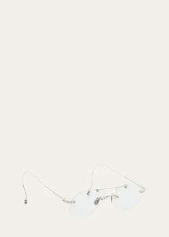THIS ITEM IS NOT AVAILABLE.Thom BrowneMen's Rimless Titanium Aviator Eyeglasses