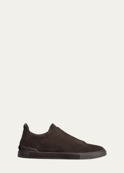 THIS ITEM IS NOT AVAILABLE.ZEGNAMen's Triple Stitch Suede Low-Top Sneakers