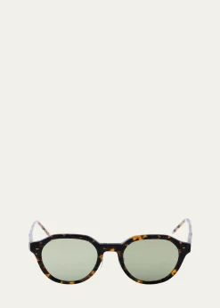 Thom BrowneMen's Acetate and Titanium Oval Sunglasses