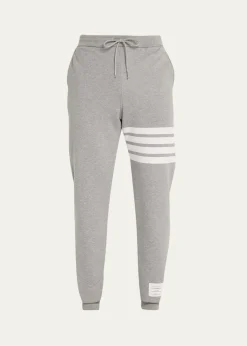 Thom BrowneMen's Classic Drawstring Sweatpants with Stripe Detail