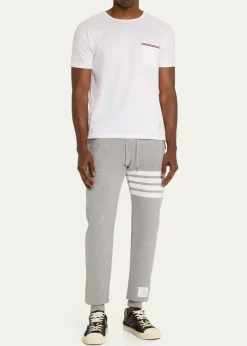 Thom BrowneMen's Classic Drawstring Sweatpants with Stripe Detail