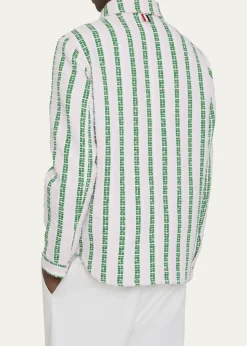 Thom BrowneMen's Rep Stripe Poplin Oversized Overshirt