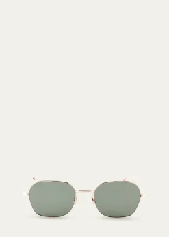 Thom BrowneMen's Titanium Rectangle Sunglasses
