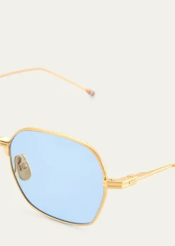 Thom BrowneMen's Titanium Rectangle Sunglasses