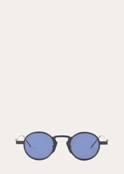 Thom BrowneMen's Titanium Round Sunglasses