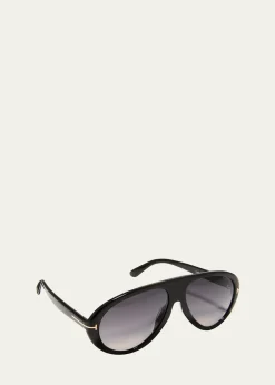 TOM FORDMen's Camillo-02 T-Logo Oval Sunglasses