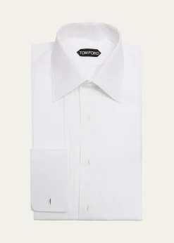 TOM FORDMen's Cotton Plisse Dress Shirt