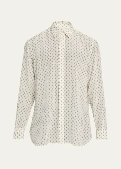 TOM FORDMen's Crepe de Chine Silk Paisley Dress Shirt