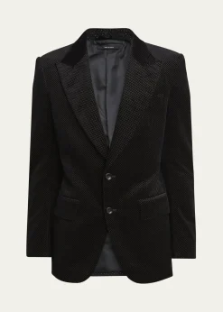 TOM FORDMen's Dyllan Velvet Polka Dot Dinner Jacket