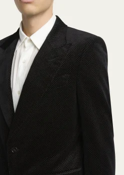 TOM FORDMen's Dyllan Velvet Polka Dot Dinner Jacket