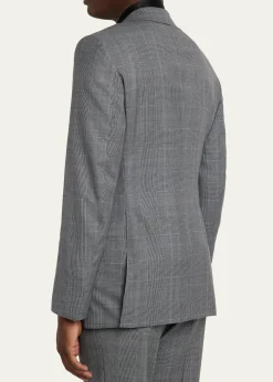 TOM FORDMen's Herringbone Wool Prince of Wales Peak-Lapel Suit