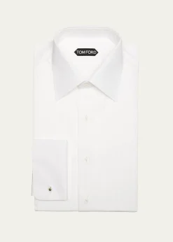 TOM FORDMen's Plisse Formal Dress Shirt