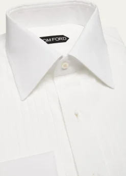 TOM FORDMen's Plisse Formal Dress Shirt