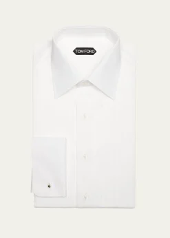 TOM FORDMen's Plisse Formal Dress Shirt