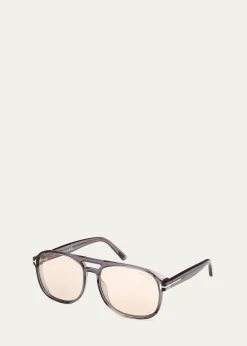 TOM FORDMen's Rosco Photochromic Acetate Aviator Sunglasses