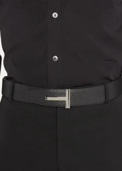 TOM FORDMen's Signature T Reversible Leather Belt