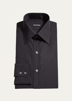 TOM FORDMen's Solid Cotton Dress Shirt