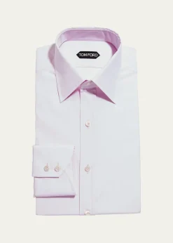TOM FORDMen's Solid Point Collar Dress Shirt