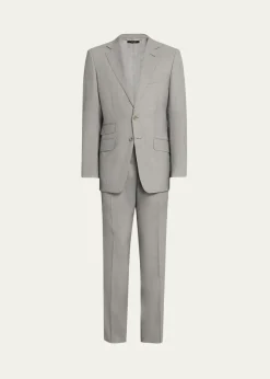 TOM FORDMen's Wool Basketweave Notch-Lapel Two-Piece Suit